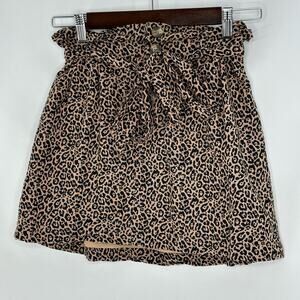 American Eagle Cheetah Print Miniskirt Paperbag Waist Size XS Mob Wife Aesthetic